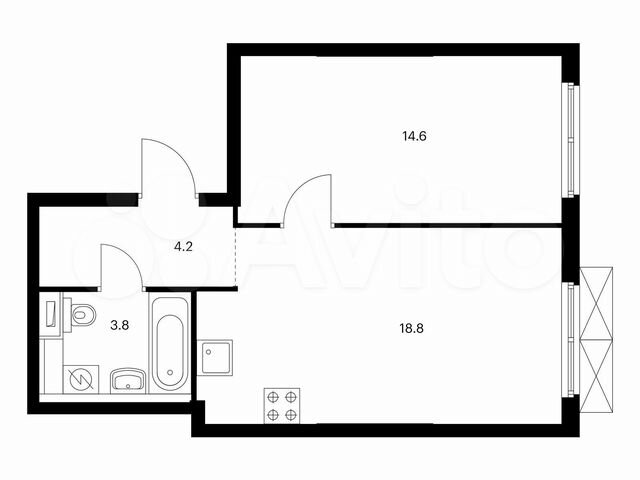 1-к. квартира, 41,4 м², 31/33 эт.