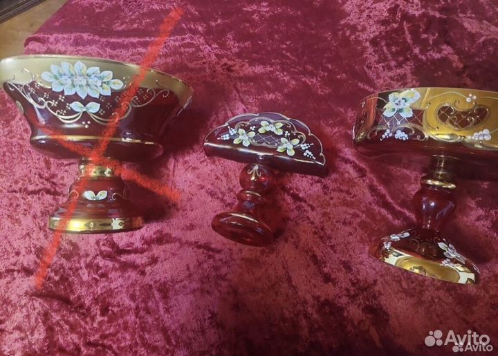 Ваза,салфетница богемия