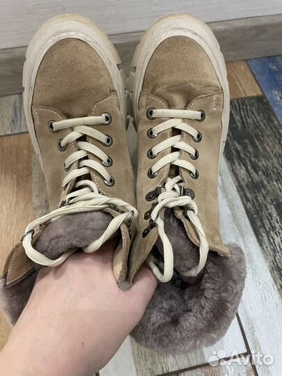 Ботинки зимние натуральная замша