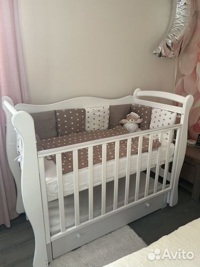 Бортики на детскую кроватку+одеяльце