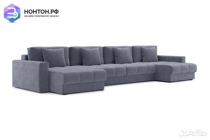 Диван п-образный тик-так Монарх М2О2 темно-серый