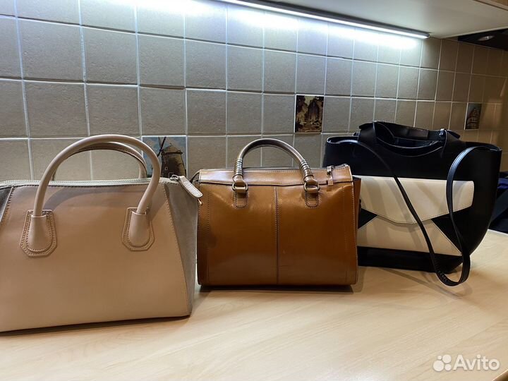 Кожаная сумка zara