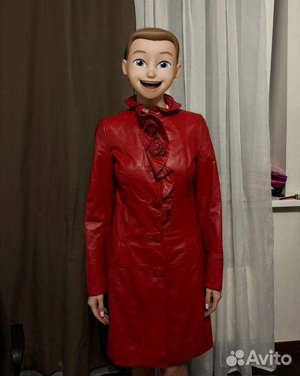 Кожаное пальто женское