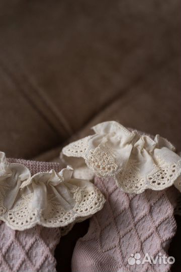 Детские носочки 6-12 мес с кружевом