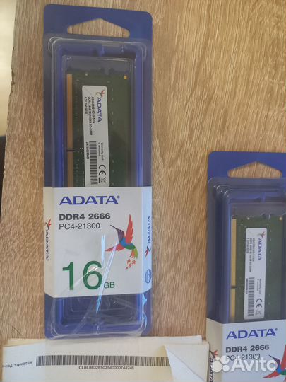 16Gb DDR4 2666MHz adata SO-dimm (AD4S266616G19-SGN