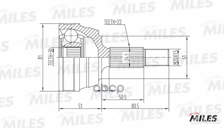 ШРУС наружный audi 80/VW passat 1.3-2.0 78-91 (GKN