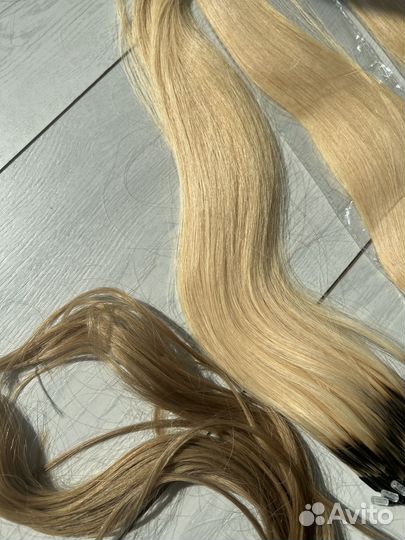 Волосы для наращивания блонд 45 см
