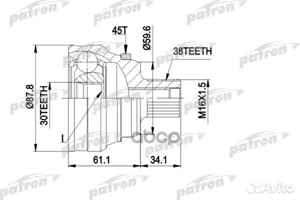 ШРУС наружн к-кт 38x59.5x30 ABS:45T audi: 100 с