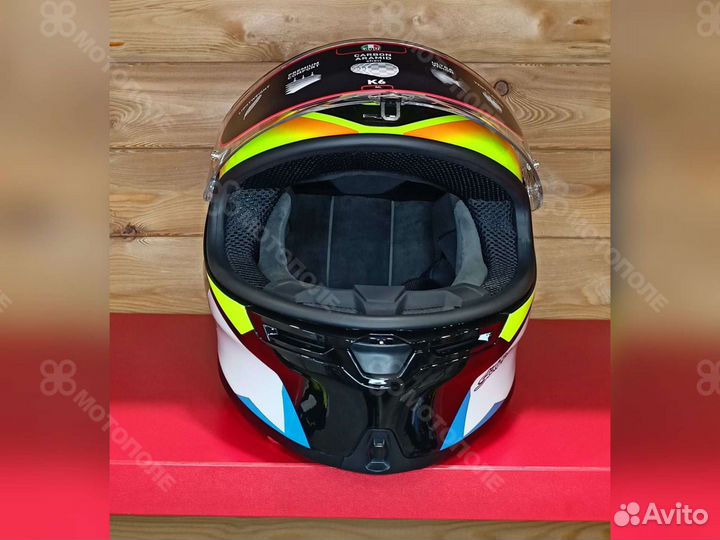 Шлем интегральный AGV К6 black/blue/yellow (L)