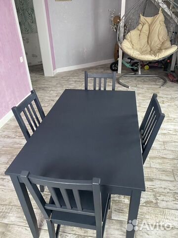 Стол кухонный + 4 стула Икеа