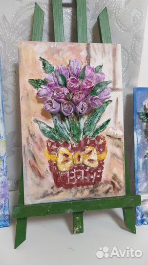 Картина- панно, Весенний букет