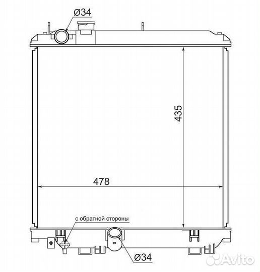 Радиатор охлаждения SAT TY0063 МКПП Toyota Dyna KD