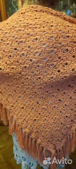 Шаль шарф большой вязаный