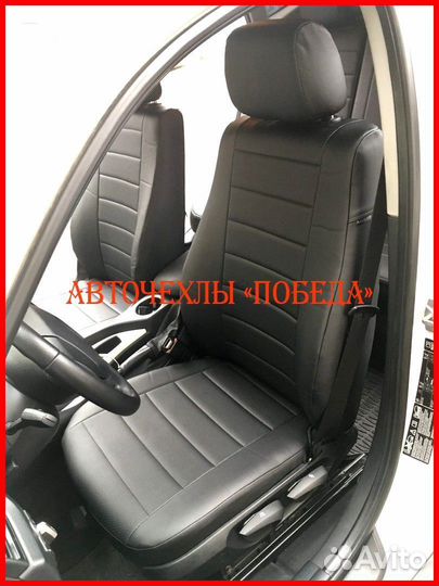 Чехлы BMW X1 e84 из экокожи чёрные Классика