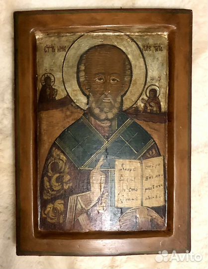 Икона старинная Николай Чудотворец