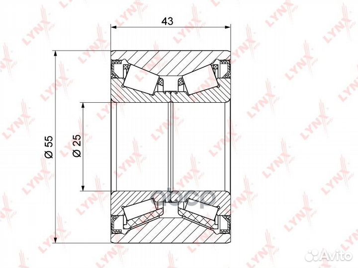 Подшипник ступицы задний (43x25x55) renault Log