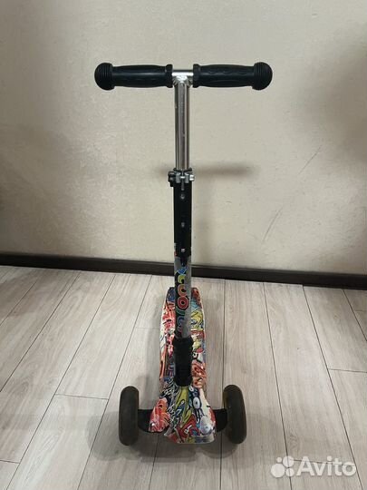 Детский самокат scooter складной, светятся колеса