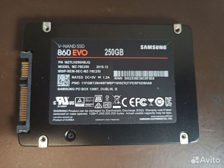 SSD Samsung 250 Gb 2.5