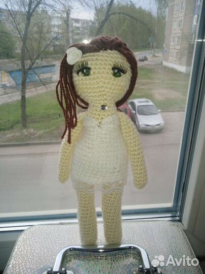 Кукла вязаная ручной работы 24 см