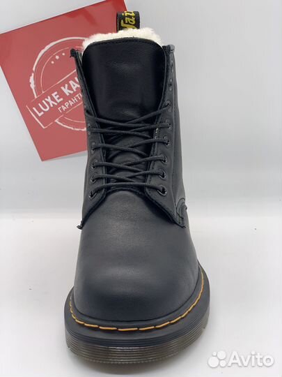 DR. Martens 1460 Jadon Black. Winter белый мех