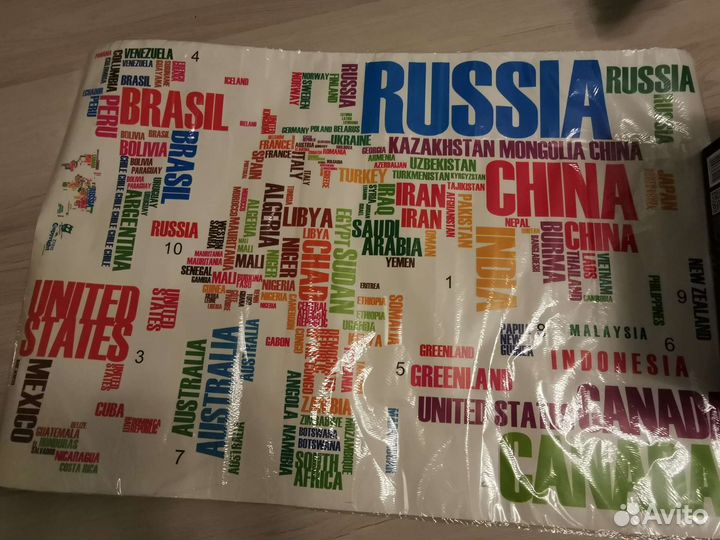 Карта мира стирающаяся и карта - наклейка