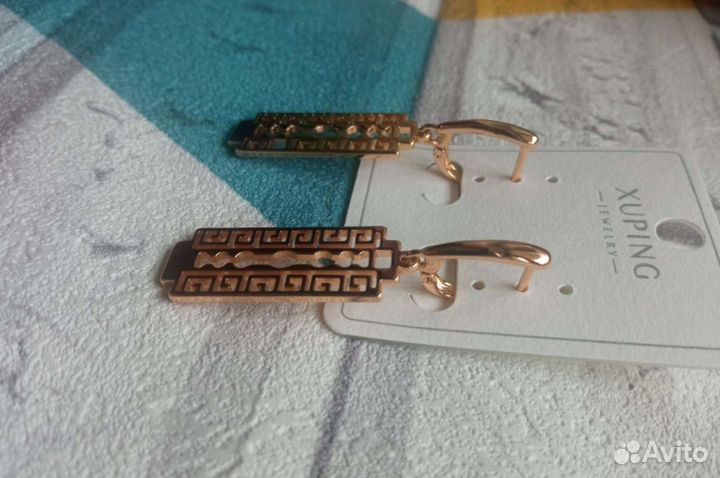 Серьги под золото
