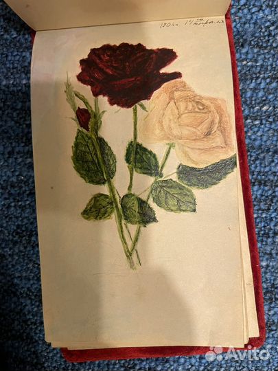 Старинная записная книжка с записями