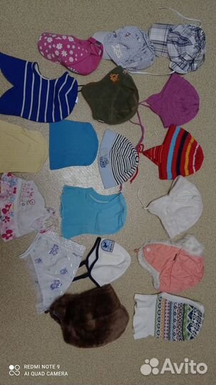 Шапка шлем бейсболка подшлемник косынка 1-2 года