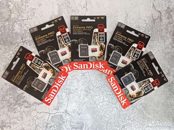 Карты памяти Sandisk Extreme Pro microsdxc-64Gb
