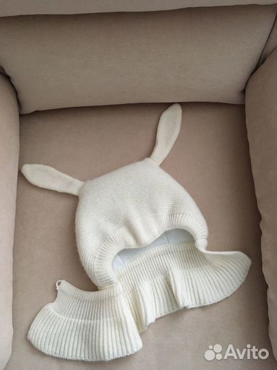 Шапка шлем для малыша зима размер 44-46