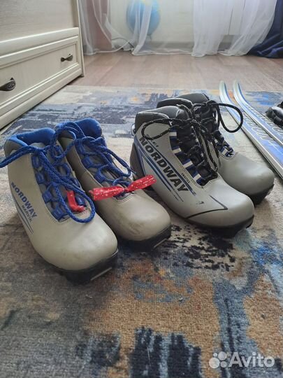 Лыжи беговые 170 ботинки 2 пары