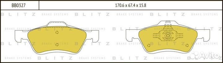 Blitz BB0327 Колодки тормозные дисковые передние