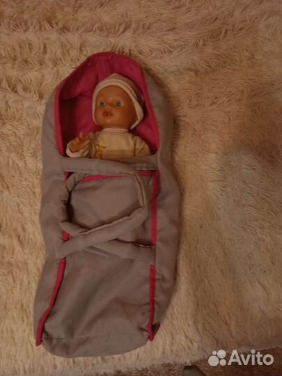 Коляска для кукол с куклой и одеждой