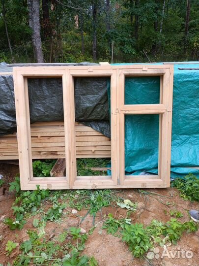 Блок окна деревянный. Толщина 150мм