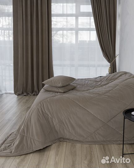 Бархатное покрывало Богема кофе на диван