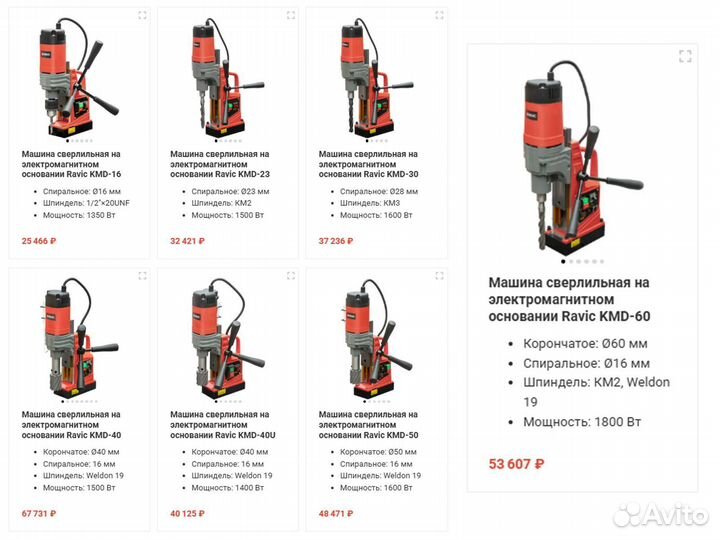 Магнитный сверлильный станок Ravic KMD-40U до 40мм