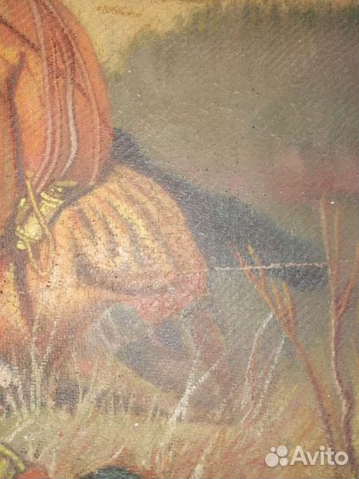 Охотники на привале картина на холсте