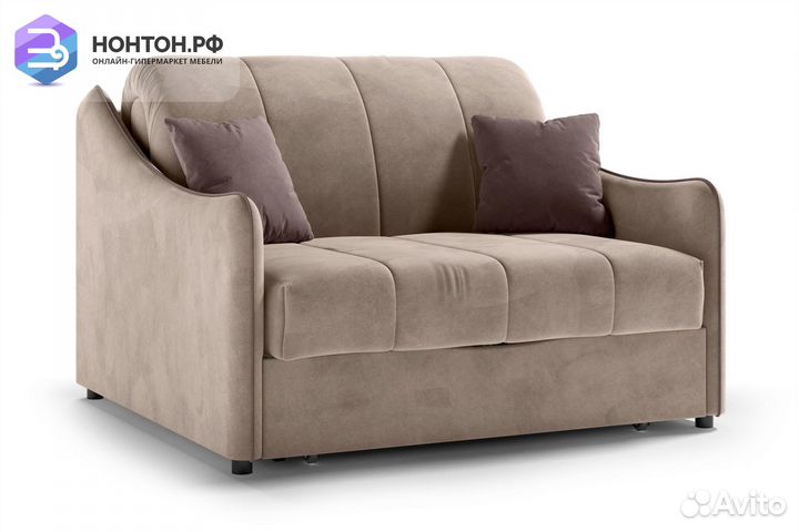 Диван аккордеон Эско бежевый / коричневый