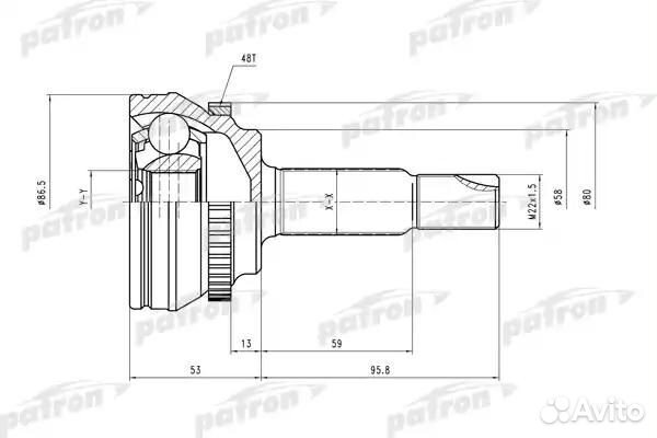 Шрус наружн к-кт A:26, B:24, ABS:48 toyota: Coroll