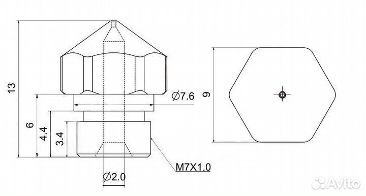 Высококачественное сопло MK10 Wanhao закаленная с