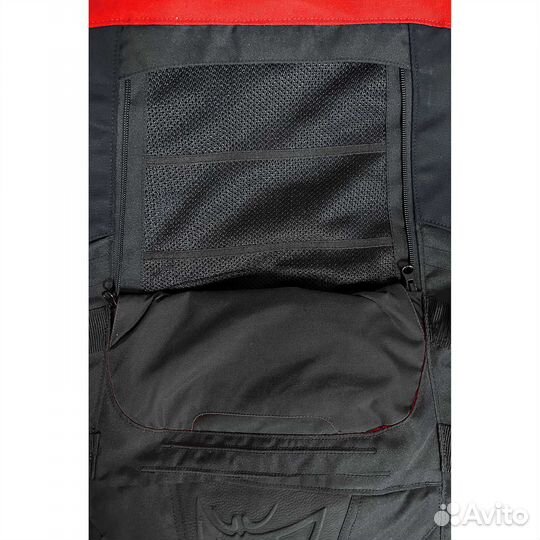 Motorcycle мотокуртка in Berik 2.0 Technical Fabric NJ-193328 Safari Pro Black Red