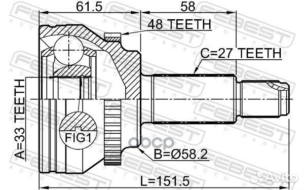 ШРУС наружный 33X58.2X27 3510SX11A48 Febest