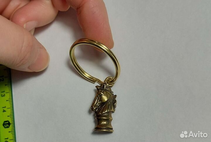 Брелок Шахматный конь из латуни