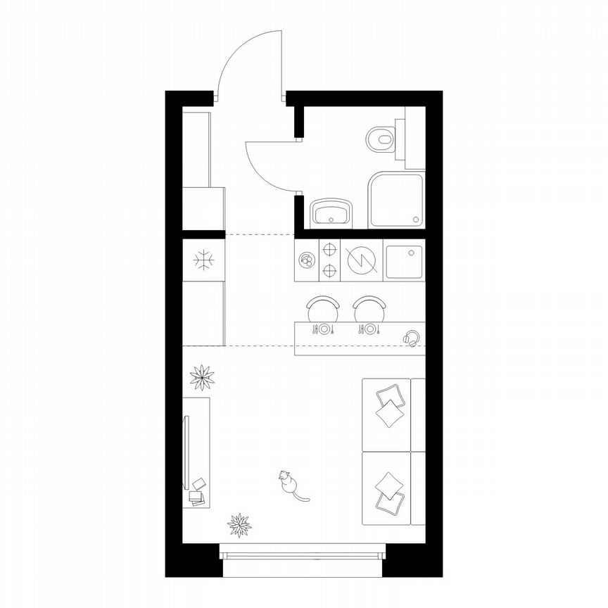 Квартира-студия, 19,4 м², 12/14 эт.