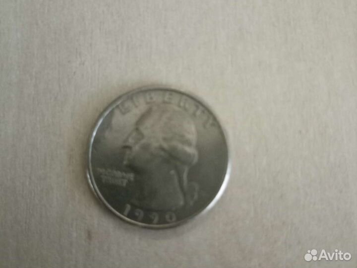 Монета liberty quarter dollar1990год. Перевёртыш