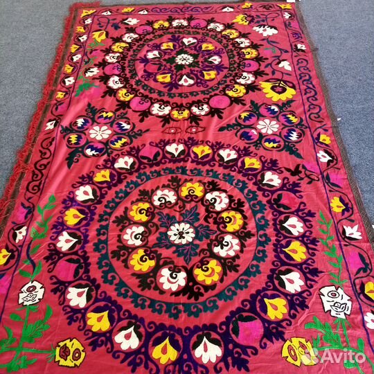 Узбекское винтажное Сюзане. Панно, покрывало. 06