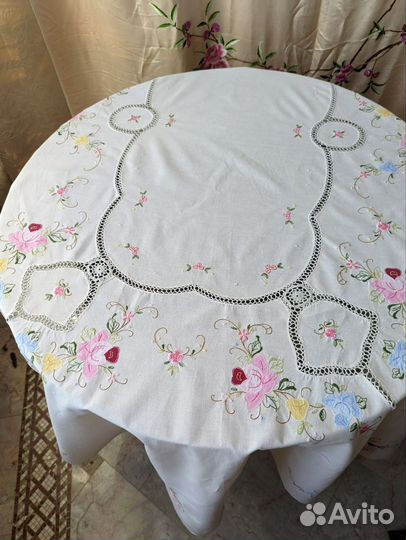 Скатерть винтажная хлопок б/у