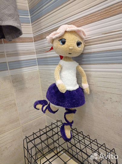 Вязаная кукла, игрушка,балерина