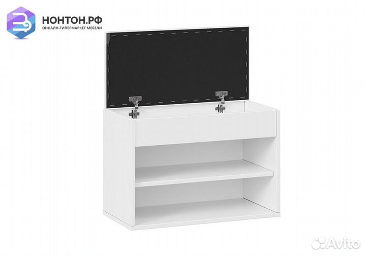 Тумба для обуви Лайт тип 1 белый глянец