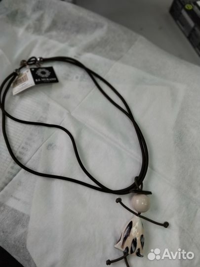 Кулон подвеска куколка муранское на шнурке кожа